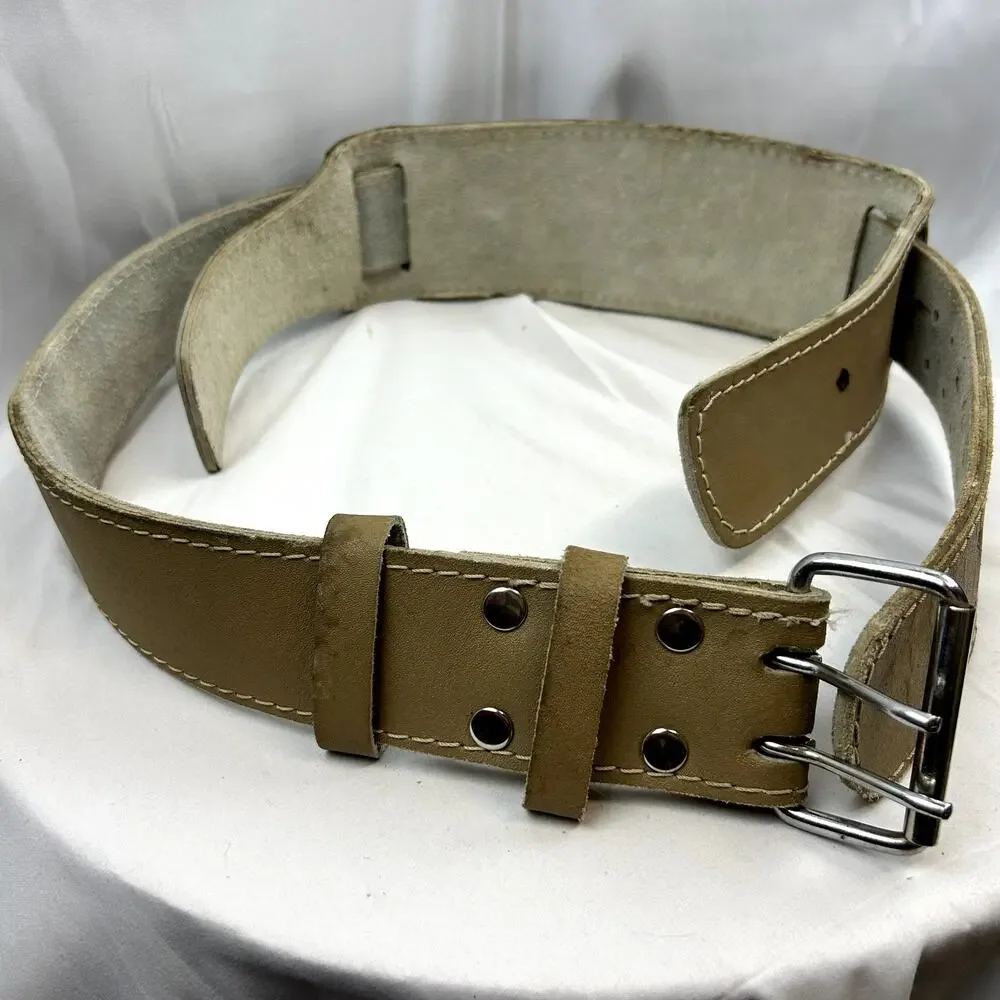 SKU 2185 Multi Grip Heavy Duty Leather Weight Lifting Belt 2 Prong Adjustable